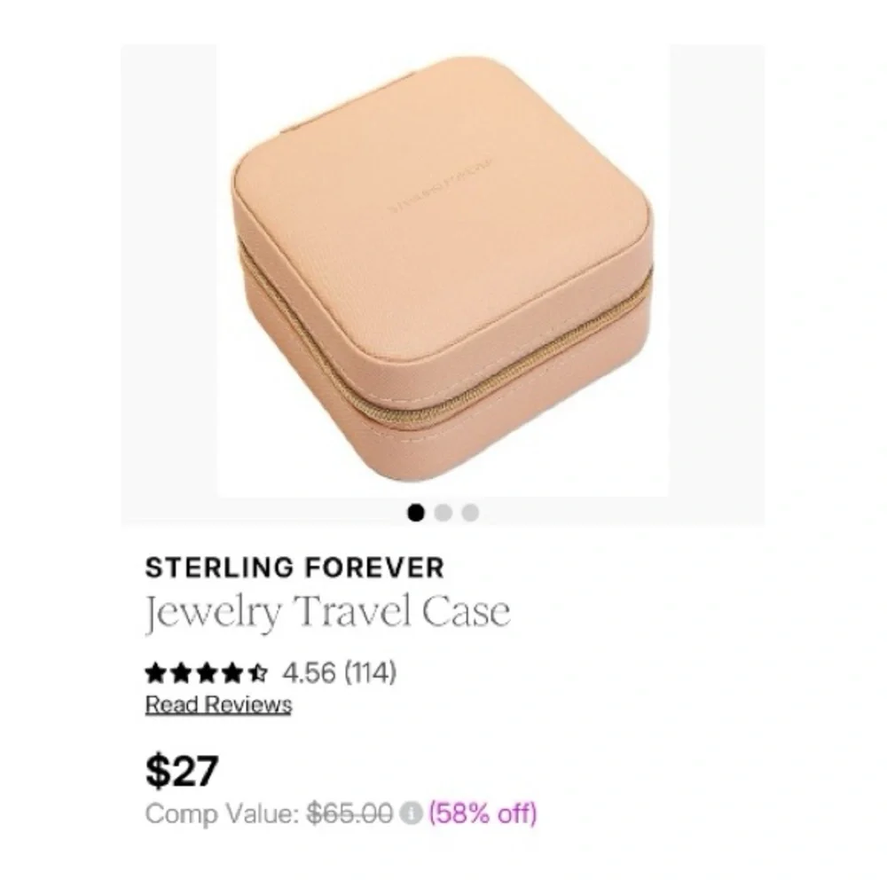 STERLING FOREVER Jewelry Travel Case • Blush Pink NEW